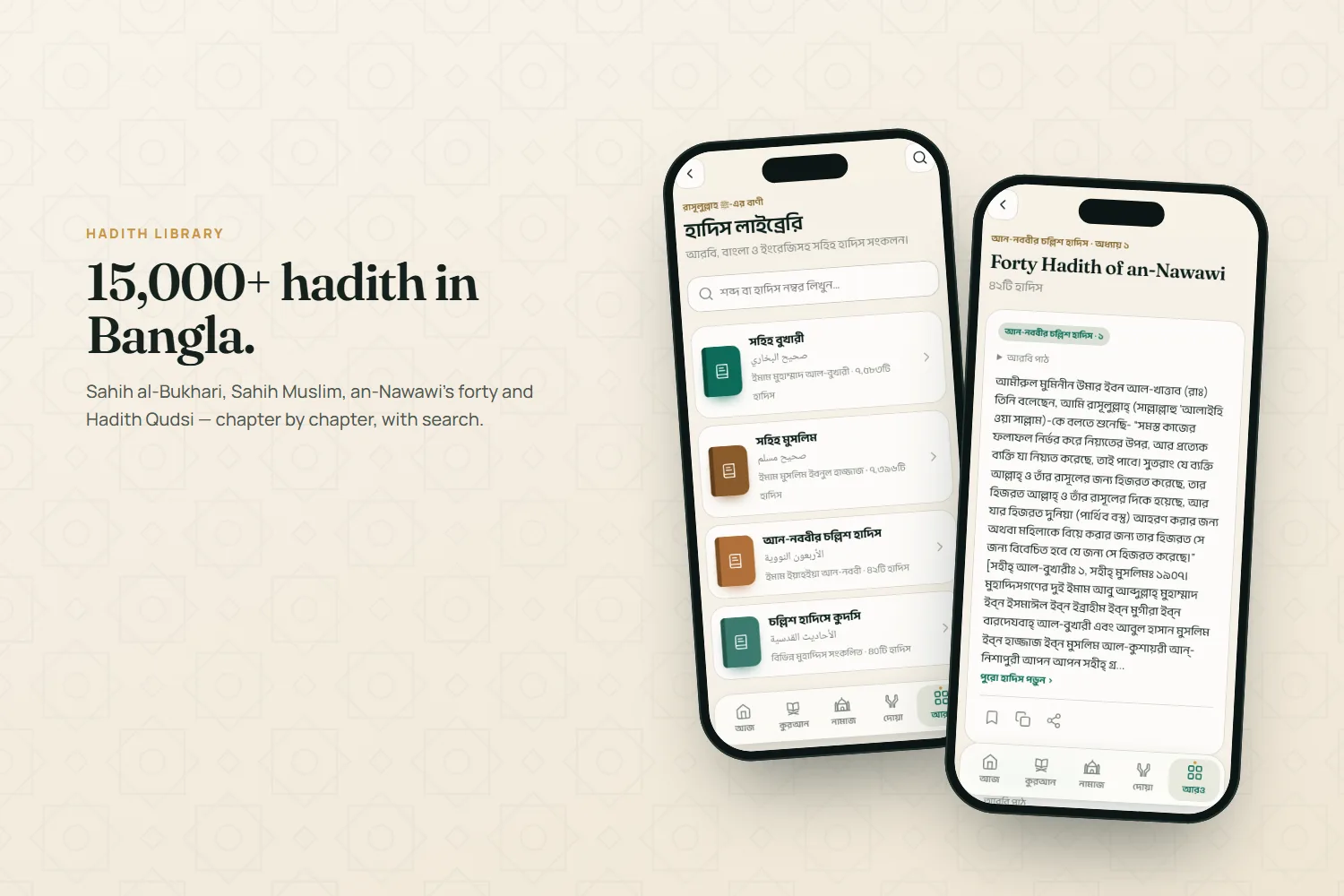 Hadith library: Sahih al-Bukhari and Sahih Muslim in Bangla