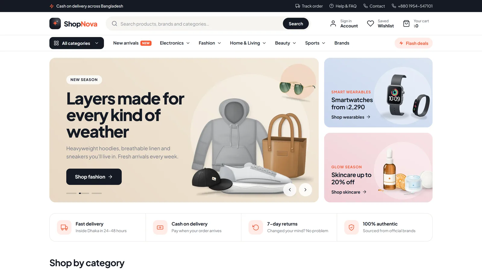 ShopNova — E-Commerce Platform & Admin Dashboard